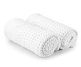 Waffel Weave Handtuch – Handtücher Baumwolle Weiße Set von 2 (Handtuch 50,8 x 101,6 cm, weiß)
