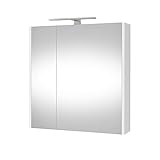 Planetmöbel Spiegelschrank Badezimmer WC Badezimmerschrank 64cm breit (Weiß)