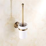 VHVCX Antike Messing Bad-Accessoires Wc-Bürstenhalter Mit Tasse Gesetzt Wand Sanitärkeramik Toilet Brush…