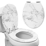 Navaris Toilettensitz - Toilettensitz im Marmor Design - Toilettendeckel Klodeckel - Für alle handelsüblichen…