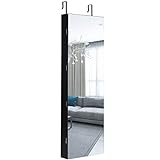 DREAMADE Schmuckschrank Spiegelschrank mit LED-Beleuchtung, LED Spiegelschrank Wandmontierend, Standregal…