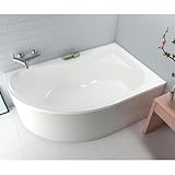 ECOLAM® Badewanne Eckwanne Eckbadewanne Acryl weiß Dora Polimat 170x110 cm RECHTS + Schürze + Ablaufgarnitur…