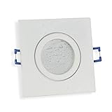 Trano LED Einbaustrahler weiß - eckig warmweiß 5 Watt für Bad und Außen IP44 230V - flach im Design…