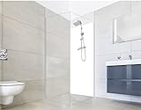 NORILIVING Duschrückwand Fliesenersatz Dusche 90x200 cm Weiß blanko | Duschwand ohne Bohren 1 teilig…