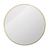 Spiegel - runder an der Wand befestigter Badezimmerspiegel, Hauptmetallrahmenspiegel, nordischer unbedeutender Stil (Farbe : Gold, größe : 60cm)
