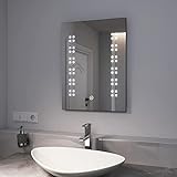 EMKE Badspiegel mit Beleuchtung 45x60x3,9cm Badezimmer Wandspiegel mit Touchschalter und Beschlagfrei…