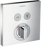hansgrohe ShowerSelect - Duscharmatur Unterputz für 2 Verbraucher, Mischbatterie Dusche eckig, Einhebelmischer…