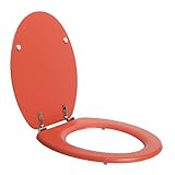 SENSEA - Toilettendeckel POP - Oval - Max 150 kg - MDF FSC - Orange - Toilettendeckel - Klodeckel -…