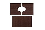 HomeLife | Rutschfester Badteppich-Set, 3-teilig, Muster, einfarbig, Braun, Moderne Badezimmer-Teppiche…