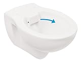 AquaSu Wand-WC, Spülrandlos, Tiefspüler, Abgang waagerecht, Weiß, Toilette, Spülrandloses WC, Klo, Hänge-WC,…