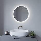 AQUABATOS® Badspiegel LED Badspiegel mit Beleuchtung rund 60x60x2,5cm Bad Spiegel Badezimmerspiegel…