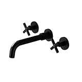 BULUXE Wasserfall-Badezimmer-Waschbeckenarmatur, 3 Löcher, doppelte quadratische Griffe, weit verbreitete…