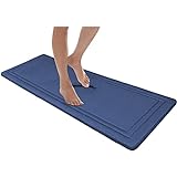 MICRODRY Quick Drying Memory Foam Framed Bath Mat Runner with GripTex Skid Resistant Base | 24” x 58"…