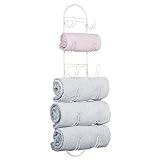 mDesign Handtuchhalter zur Wandmontage – Handtuchablage aus Metall – schickes Badzubehör – auch für…