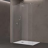 doporro Luxus Duschwand Duschabtrennung Bremen1K 50x200 Walk-In Dusche mit Stabilisator aus Echtglas…