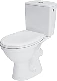 CERSANIT Stand WC mit Spülkasten Komplett | Toiletten mit Toilettensitz Polypropylen ohne Absenkautomatik…