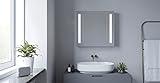 AQUABATOS® Badezimmer Spiegelschrank 65 x 60 cm mit LED Beleuchtung Badezimmerschrank Aluminium Badschrank…