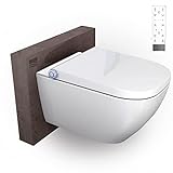 BERNSTEIN Dusch-WC Pro+ 1104 in Weiß, Spülrandloses Hänge-WC mit Bidet Funktion - Komplettanlage mit…