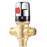 yeesport Thermostat-Mischventil, 20 ~ 50 ℃ Wassertemperaturregelventil, G1/2 Messing 3-Wege-Duschwassermischventil,…