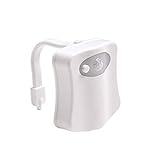 ElegantLife – wiederaufladbares WC-Licht, Bewegungs-Sensor, LED, WC-Nachtlicht, 12-farbiges Toilettenlicht, Aktivierung durch Bewegung, interner Speicher, Licht-Erkennung