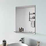 S'AFIELINA Badspiegel mit Ablage 45x60 cm Spiegel mit Ablage Badezimmer Spiegel Wandspiegel mit Ablage