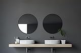 Talos Spiegel rund Black Circle - Spiegel schwarz mit Ø 60 cm - Wandspiegel mit hochwertigen Aluminiumrahmen…