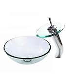 HomeLava Mini Waschbecken 30cm Gehärtetes Glas Rund Transparent Waschtisch klein Handwaschbecken mit…