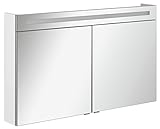 FACKELMANN Spiegelschrank B.CLEVER/zweitürig/Spiegelschrank mit gedämpften Scharnieren/Maße (B x H x T): ca. 120 x 71 x 16 cm/hochwertiger Spiegelschrank/Möbel fürs WC und Bad/Korpus: Weiß