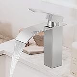 DJS Wasserhahn Badezimmer Wasserfall mit Anschlussschlauch,Edelstahl Waschbecken Armaturen,Armatur Waschbecken…
