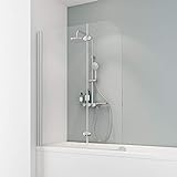 Schulte Duschabtrennung, verschiedene Gläser, faltbar für Badewanne, einfacher Aufbau, 112 x 140 cm,…