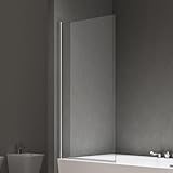 doporro Badewannenaufsatz Design-Duschwand für Badewanne 80x140cm chrom Duschabtrennung ESG-Sicherheitsglas…