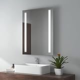 EMKE LED Badspiegel mit Beleuchtung 80x60cm Badezimmerspiegel kaltweiß Lichtspiegel Wandspiegel IP44…