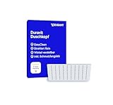 Duravit Universal Duschkopf aus Edelstahl, Duschbrause mit Strahlart Rain, Duscharmatur eckig (300 mm),…