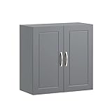 SoBuy FRG231-DG Hängeschrank Badschrank mit Zwei Türen Küchenschrank Medizinschrank Wandschrank Badmöbel…