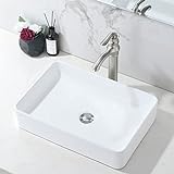 HLBLFY Waschbecken für Badezimmer, rechteckig, 50,8 x 35,6 cm, Weiß