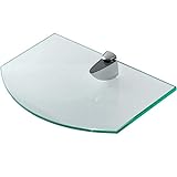 Glasregal Wandregal für Badezimmer Klarglas - Glas Regal aus 6 mm Sicherheitsglas 25,4x14x0,6 cm - Glasablage…