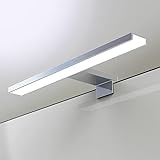 YIQAN 30cm LED Spiegelleuchte Badezimmer Lampe 7W 490 Lumen 230 Volt Bad Spiegellampe 4000K Vollaluminium…