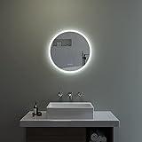 AQUABATOS® 60 cm Runder Badspiegel mit LED Beleuchtung Lichtspiegel Badezimmerspiegel Wandspiegel mit…