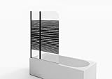 Marwell Black Lines Badewannenaufsatz 100 x 140 cm Duschwand für Badewanne 2-teilig faltbar in matt…