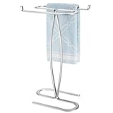 mDesign Handtuchhalter für den Waschtisch – freistehender Handtuchständer mit 2 Stangen für kleine Gästehandtücher…