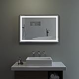 AQUABATOS® 100x70 cm Badspiegel mit LED Beleuchtung Wandspiegel Lichtspiegel Badezimmerspiegel antibeschlag…