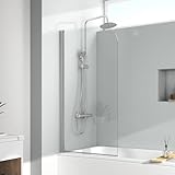 EMKE Duschwand für Badewanne 80x140 cm, Duschtrennwand für Badewanne Duschwand Badewanne, Duschabtrennung…