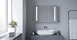 AQUABATOS® Badezimmer Spiegelschrank 80 x 60 cm mit LED Beleuchtung Badezimmerschrank Aluminium Badschrank…
