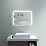 AQUABATOS® 80x60 cm Badspiegel mit LED Beleuchtung Wandspiegel beleuchtet Lichtspiegel beheizt Badezimmerspiegel…