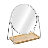 Navaris Kosmetikspiegel Schminkspiegel mit Schmuckablage - Spiegel doppelseitig mit Vergrößerung - 360°…