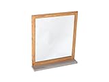Woodkings® Spiegel 80x70cm Burnham Echtholz recycelte Pinie Natur rustikal Badspiegel in Beton Optik Möbel Badmöbel Badezimmerspiegel (Grau)