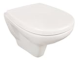 AquaSu Wand-WC kiSa, Tiefspüler, Weiß, Duroplast WC-Sitz, Mit Absenkautomatik, Mit Take-Off-Funktion