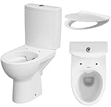 VBChome Keramik Stand- WC Toilette Komplett -Design- Set mit Spülkasten WC- Sitz Slim aus Duroplast…