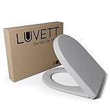 LUVETT® WC-Sitz mit Absenkautomatik D140 D-Form Soft Close® & TakeOff EasyClean Abnahme, hygienisch…
