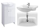 VBChome Badmöbel Weiß 50 cm Waschbecken mit Unterschrank Waschtisch Waschbeckenunterschrank Unterschrank…